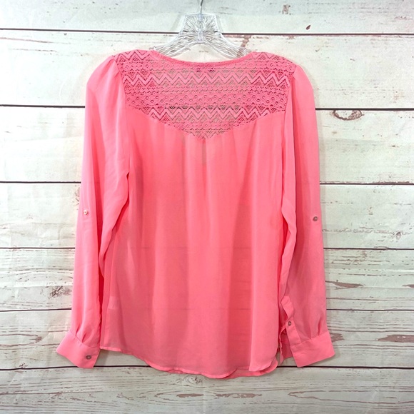 Candie’s Coral Button Blouse - Medium - Picture 2 of 12